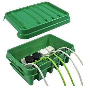 DRiBOX IP55 weerbestendige aansluitkast voor buiten, stroomkabelbehuizing voor kerstverlichting, tijdschakelaars, verlengkabels, kabelrollen, transformatoren