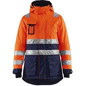 Blaklader 447219875389M dames winterparka, High Vis oranje/marineblauw, maat M