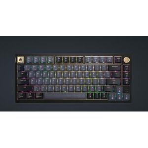 CORSAIR K65 Plus Draadloos gaming-toetsenbord, 75% RGB, hot-swap, Corsair MLX, voorgesmeerd, lineaire schakelaars, geluidsisolatie, PBT-toetsenborden, QWERTY ES, zwart
