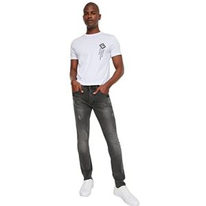 TRENDYOL Heren Mannelijke Hark Gefrustreerde Dunne Jeans, grijs, 29
