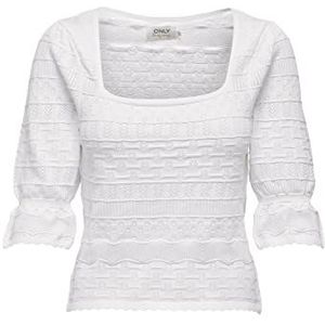 Bestseller A/S ONLSANDY 2/4 Structure Square Neck KNT trui, Cloud Dancer, XL, cloud dancer, XL