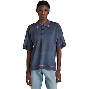 G-STAR RAW Oversized Polo Ss Knit Sweater voor dames, Blauw (fantem blue D140-863), XS
