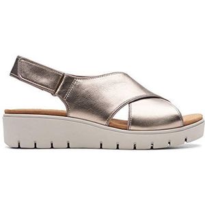 Clarks Un Karely Sun Teenslippers voor dames, goud, metallic, 42 EU