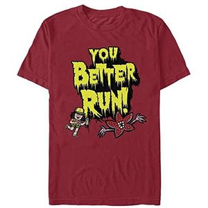 Stranger Things Heren Better Run T-shirt met korte mouwen, baksteenrood, M, brick red, M