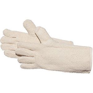 Jah T-3076 katoenen handschoen 6 paar badstof zwaar 38 cm lang natuur maat 10.