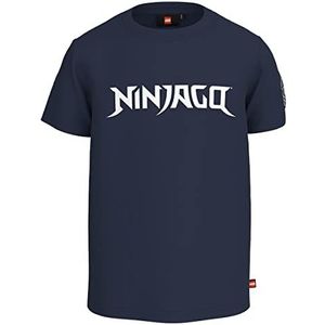LEGO Jongen Ninjago Jungen T-Shirt met Ärmelabzeichen Ninja LWTaylor 106, 590 Dark Navy, 140