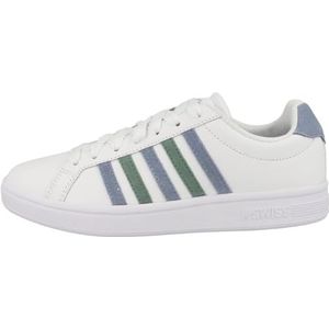 K-Swiss Court Tiebreak Sneakers voor dames, wit/ashleigh blue/beryl green, Wit Ashleigh Blue Beryl Green, 38 EU