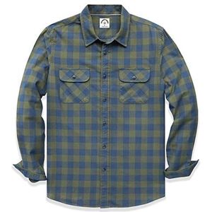 Dubinik® Flanellen Overhemden Heren Lange Mouwen Casual Western Met zakken Regular Fit