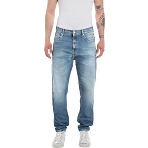 Replay Heren Relaxed Tapered Fit Jeans Sandot Original Collectie, 009, medium blue., 27W x 30L