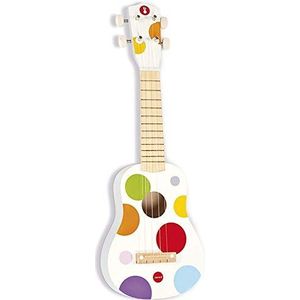 Janod Kids Wooden Toy Ukulele ‘Confetti’ - Pretend Play and Musical Awakening Toy - From 3 Years Old, J07597