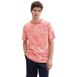 TOM TAILOR Heren T-shirt, 35592 - koraal gestreept bloemendesign, S