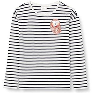 s.Oliver Junior Girl's shirt met lange mouwen gestreept, wit, 92/98