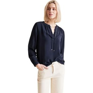 Street One Dames Solid Tunic Blouse W Frill and Shirt, blauw (deep blue), 42
