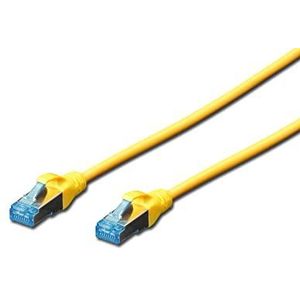 DIGITUS LAN kabel Cat 5e - 0.5m - CCA netwerkkabel met RJ45 - SF/UTP afgeschermd - Compatibel met Cat-6 & Cat-5 - Geel
