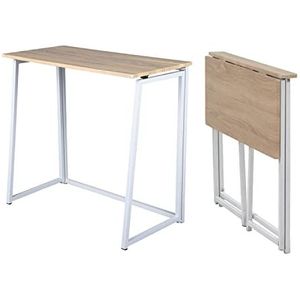 computertafel, werktafel, PVC, structuur van metaal, 80 x 44 x 74 cm, eiken
