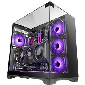 MC-VISION - Gaming Behuizing - Zwart - Gehard Glas - Dual-Chamber Structuur