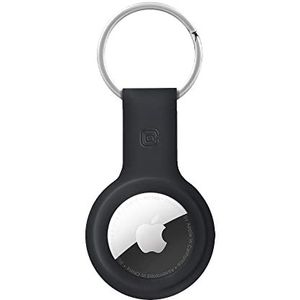 Crong Silicone Case met sleutelring Silicone AirTag hoes hanger met sleutelring, zwart