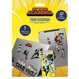 My Hero Academia Tech stickers, set van 30 anime-stickers voor laptops, mobiele telefoons en tablets, apparaatstickers voor kinderen, stickers voor volwassenen - officiële merchandise