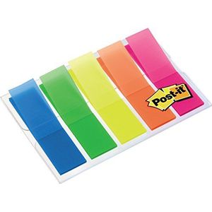 3M Duitsland 683HF5 Post-it Index Transparante Houders Transparante Heldere Kleuren 11,9 x 43,2 mm 5 x 20 Plakkende Strips in een Kast - Multicolor