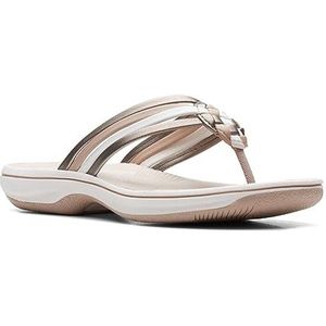 Clarks Dames Breeze Coral Flip-Flop, Metallic Combi, 3 UK, Metallic Combi, 35.5 EU