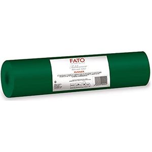 Fato - Tafelloper, stoflook, afmetingen 0,4 x 24 m, voorgesneden, elke 1,20 m, verpakking van 20 rollen, droogpapier, airlaid, hoge kwaliteit, kleur bosgroen