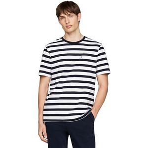 Tommy Hilfiger S/S T-shirt voor heren, Blauw (Desert Sky/Wit), L