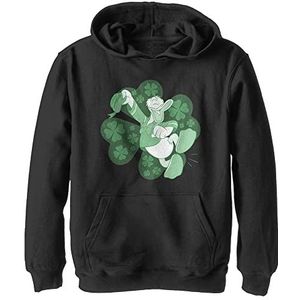 Disney Boy's Classic Mickey - Lucky Duck Donald Hoodie Hooded Sweatshirt Zwart 5 jaar