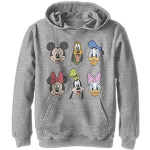 Disney Characters Always Trending Stack Boy's Hooded Pullover Fleece, Athletic Heather, Small, Athletic Heather, S