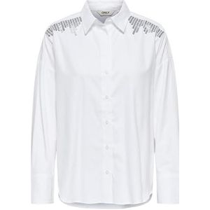 Onloregon Leana Life Ls Embeli Shirt WVN, wit (bright white), S