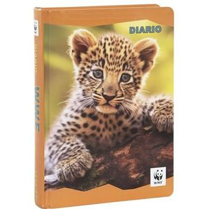 WWF Schoolagenda 2024-2025, officiële WWF, 12 maanden foto, ideaal voor basis- of middelbare school, met vaste omslag met luipaardfoto en 352 gekleurde pagina's, 13 x 17,8 cm