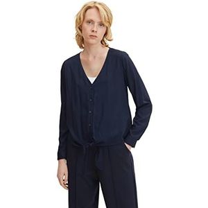 TOM TAILOR Denim Dames Blouse met knoopdetail 1032766, 10668 - Sky Captain Blue, L