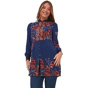 Joe Browns Dames Poppy Print Mandarijn kraag tuniek, veelkleurig, 10, Meerkleurig, 36