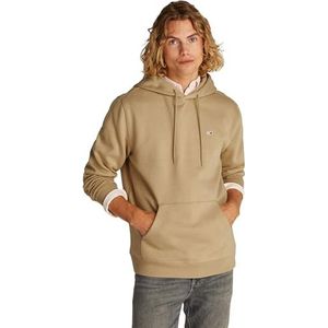TOMMY JEANS Heren Regular Fit Vlag Fleece Hoodie, Beige (Relic Tan), XXL, Beige (Relic Tan), XXL