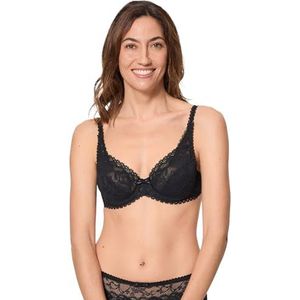 Playtex Flower Elegance Damesbeha met beugel van kant, 1 stuk, Zwart, 90F