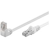 Goobay 94183 CAT 5e verbindingskabel 1 x 90° gebogen, F/UTP, 10 m, wit