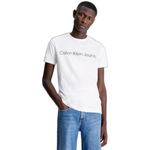 Calvin Klein Heren Core Institutional Logo Slim Tee S/S T-shirts, helder wit, L, Helder Wit, L