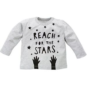 Pinokio Kinderblouse met lange mouwen met kattencollectie - Happy Day kat of sterren, grijs, 74 cm