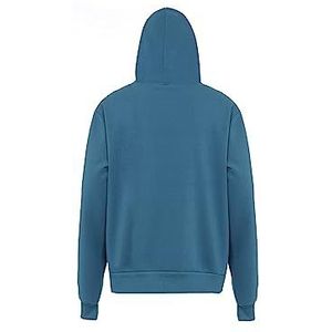 Fumo Gebreide hoodie voor heren met ritssluiting polyester donker turkoois maat M, donker-turquoise, M