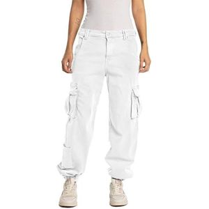 Replay Cargojeans voor dames, 001 Optical White, 26W