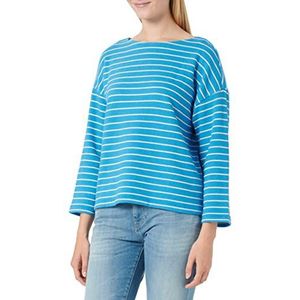 TOM TAILOR Dames Sweatshirt met strepen 1032595, 30151 - Blue Offwhite Stripe, XXL