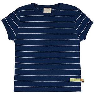 loud + proud Unisex kinderstrepen met linnen, GOTS-gecertificeerd T-shirt, ultramarijn, 62/68, Ultramarijn, 62/68 cm