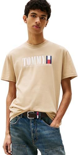 Tommy Jeans - T-shirt - Kaki - Regular Fit - Korte Mouwen