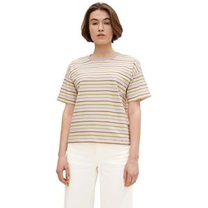 TOM TAILOR Denim Dames Boxy T-shirt met print 1030180, 28982 - Rose Green Multicolor Stripe, S