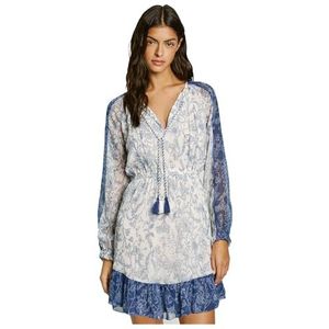 Pepe Jeans - Denise - Damesjurk - Korte Jurk - V-hals - Bloemenpatronen