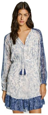 Pepe Jeans - Denise - Damesjurk - Korte Jurk - V-hals - Bloemenpatronen