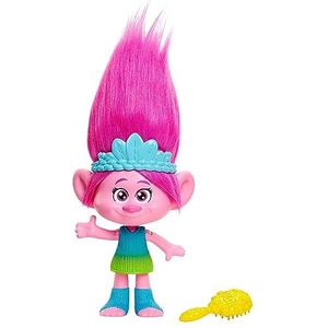 Mattel DreamWorks Trolls Band Together Regenbooghaarliedjes Koningin Poppy pop en kroontje met oplichtend haar, muziek en geluid HNF20