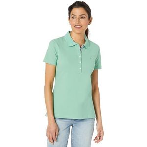 Tommy Hilfiger Womens Tommy Hilfiger Solid Polo Tee voor dames, Crème De Menthe, XL