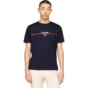 Tommy Hilfiger T-shirt met korte mouwen en ronde hals voor heren, woestijn hemel, XS