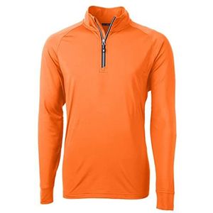 Cutter & Buck Adapt Eco Knit Stretch Recycled Mens Quarter Zip Pullover, Orange Burst, XL