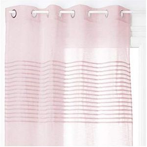 HomeMaison gordijn met fijne horizontale strepen, polyester, roze, 240 x 140 cm